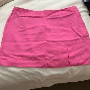 Hot pink mini skirt